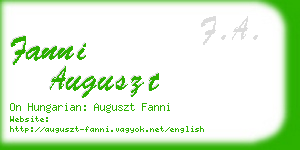 fanni auguszt business card